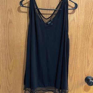 Lane Bryant top, Size 22/24, black with illusion fabric